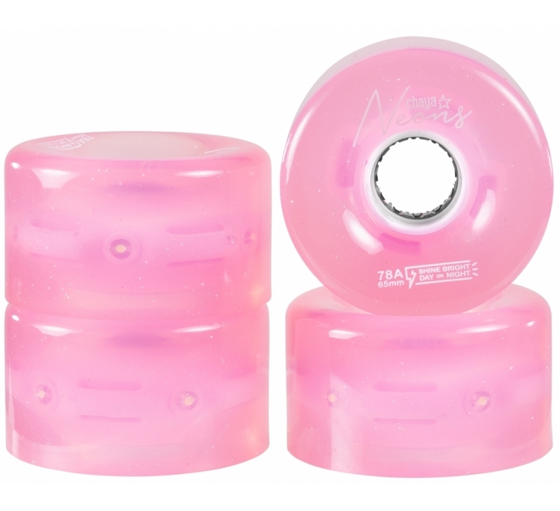 Chaya Neons LED Roller Skates - Wheels Pink